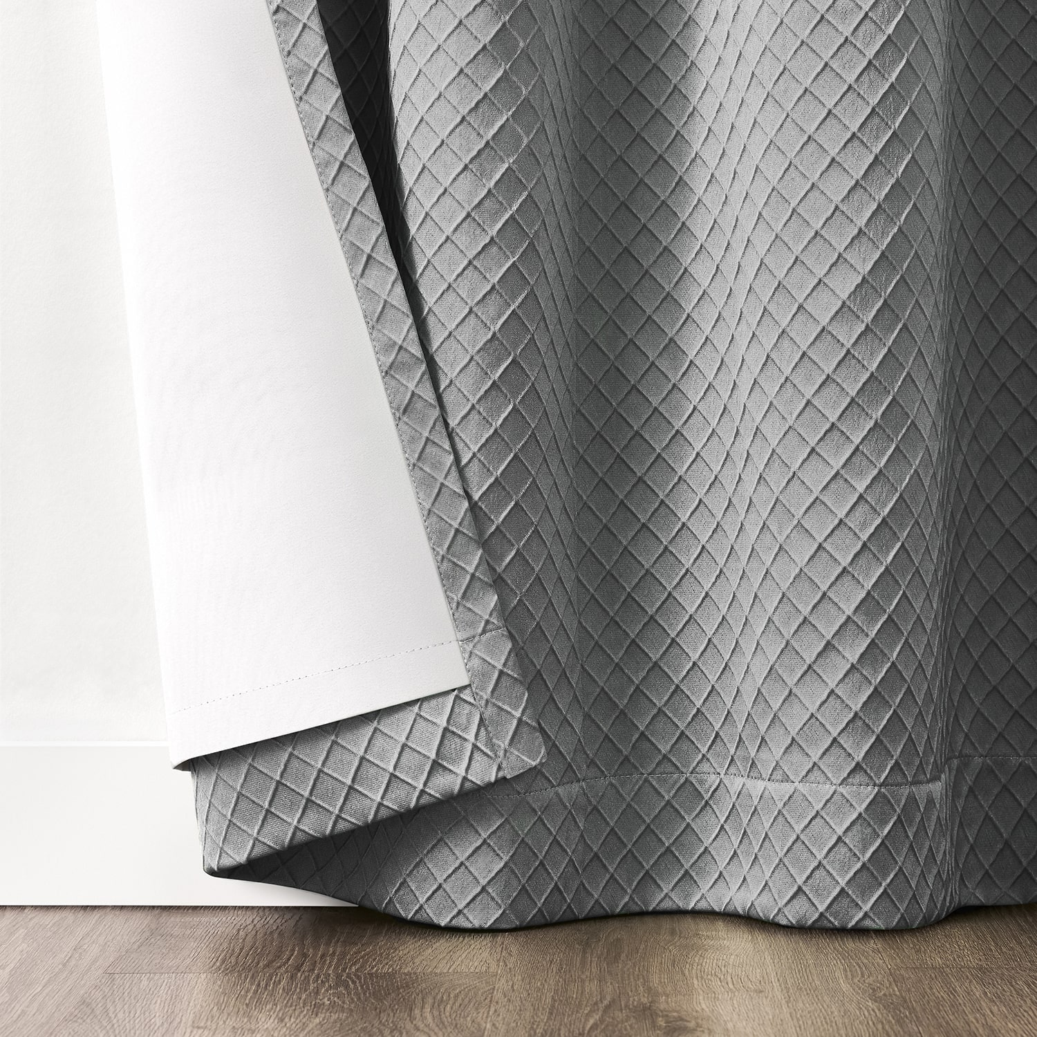 Fieldcrest Diamond Grommet Top Energy Saving 100% Blackout Single Curtain Panel