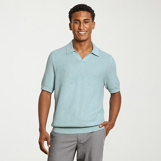 Van Heusen Temp Control Mens Short Sleeve Polo Sweater