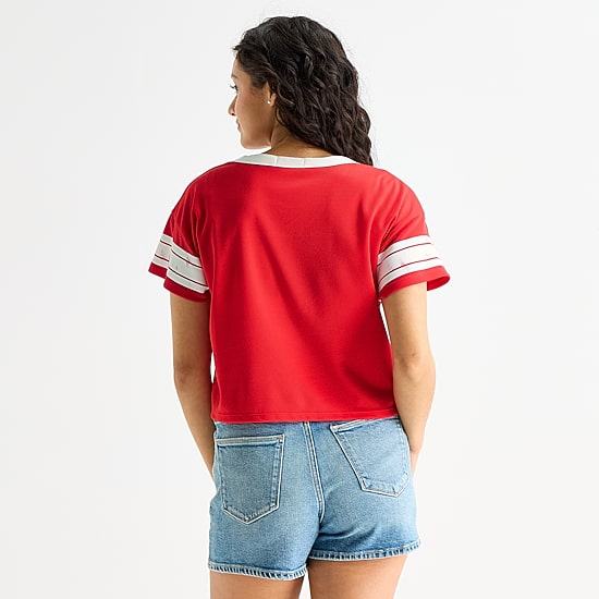 Grayson Threads, The Label Diet Coke Cropped Womens Juniors Crew Neck Short Sleeve Jersey