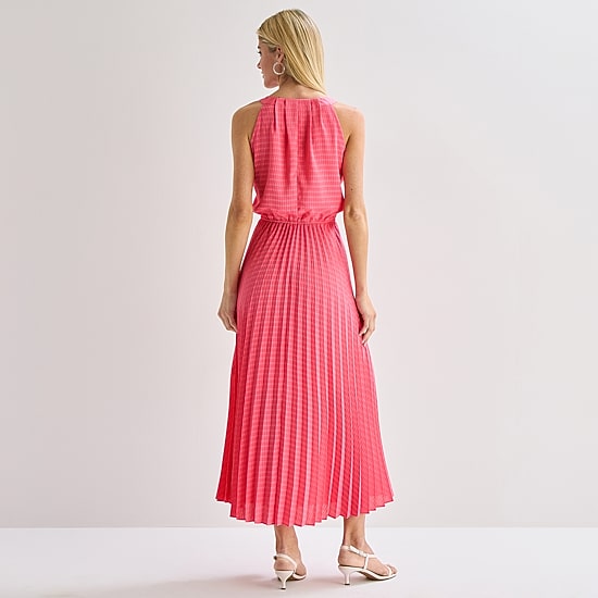 Robbie Bee Womens Round Neck Sleeveless Maxi Dress