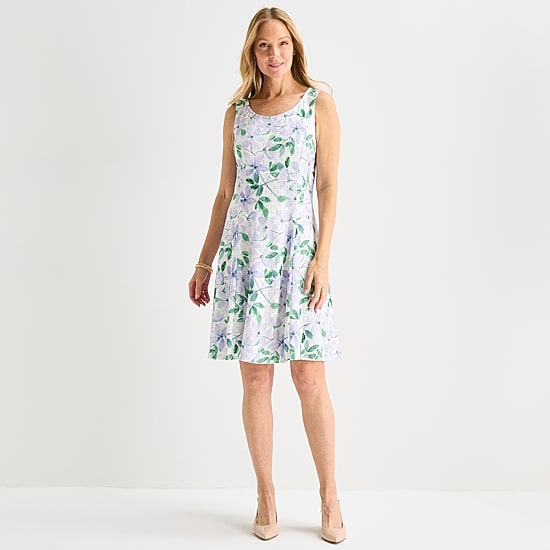 Perceptions Womens Floral Jacket Dress