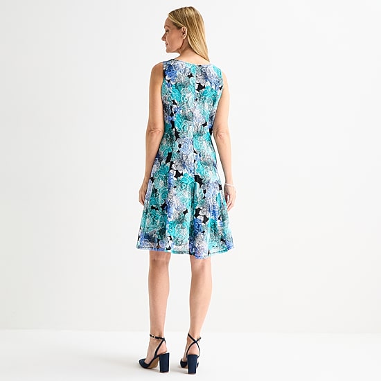 Perceptions Womens Floral Lace Jacket Dress