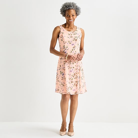 Perceptions Womens Floral Jacket Dress