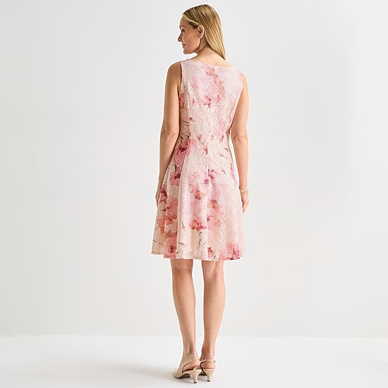 Perceptions Womens Floral Lace Jacket Dress