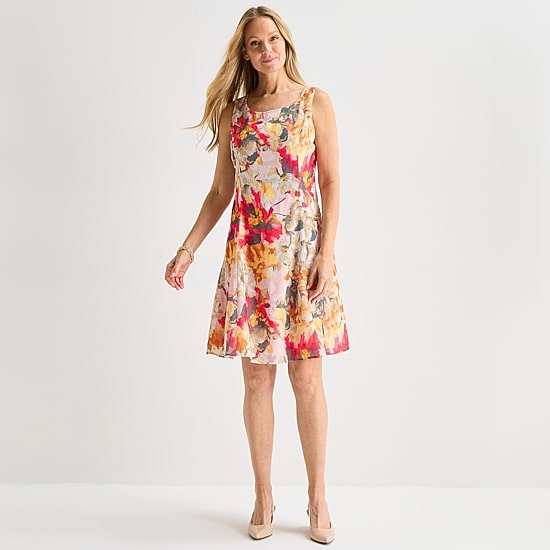 Perceptions Womens Floral Jacket Dress