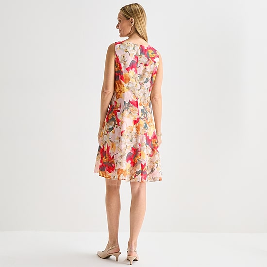 Perceptions Womens Floral Jacket Dress