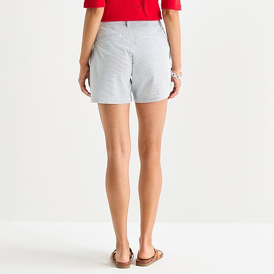 St. John's Bay Womens 5 3/4" Mid Rise Tall Chino Short