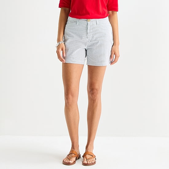 St. John's Bay Womens 5 3/4" Mid Rise Tall Chino Short