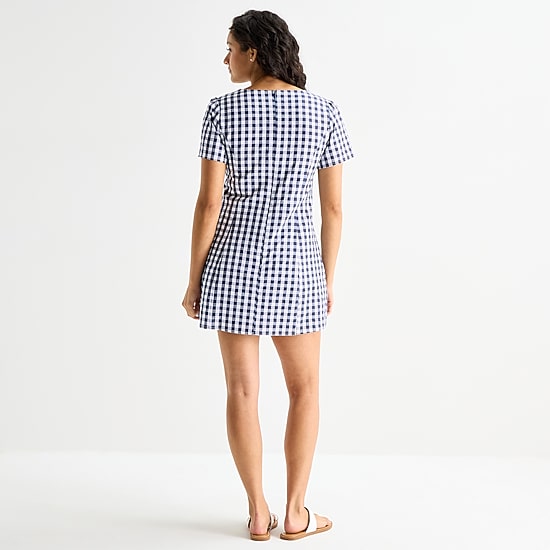 Forever 21 Womens Juniors V Neck Short Sleeve Babydoll Dress