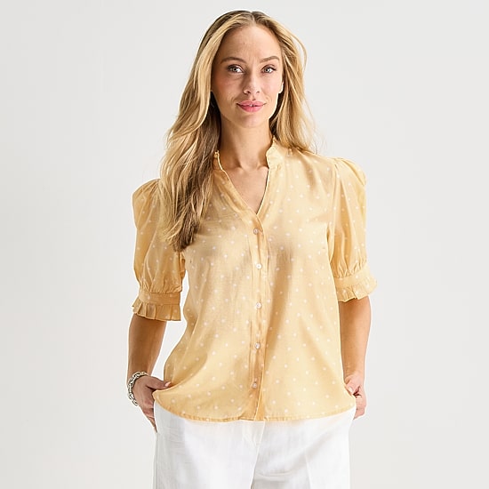 Liz Claiborne Womens Short Sleeve Blouse