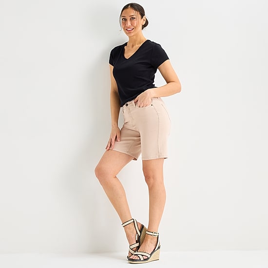Liz Claiborne Lana Womens 8" High Rise Denim Short