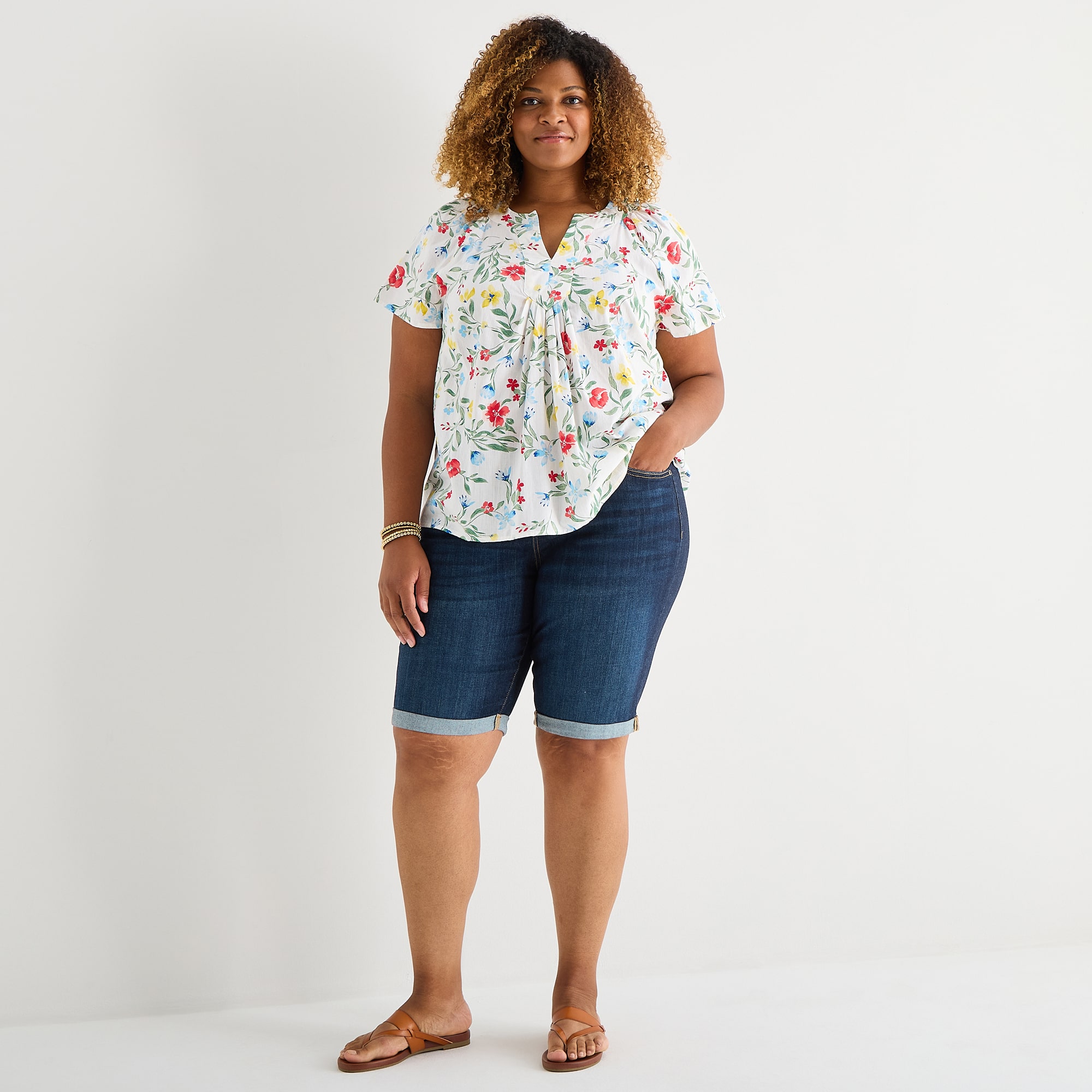 St. John's Bay Womens 11" Plus Bermuda Short