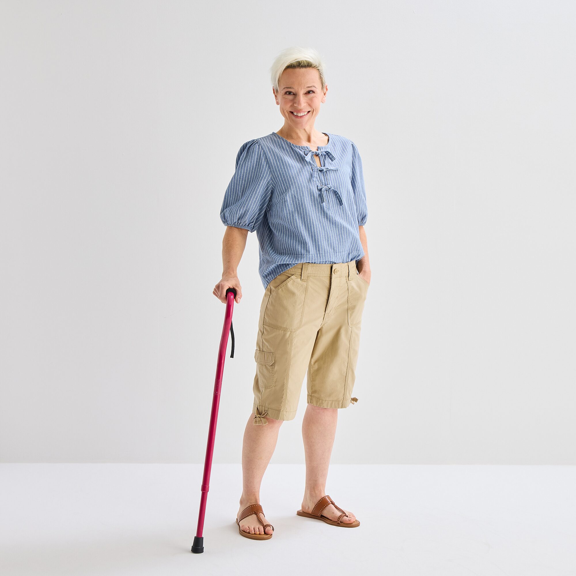 St. John's Bay Womens 11" Mid Rise Adaptive Easy-on + Easy-off Bermuda Short