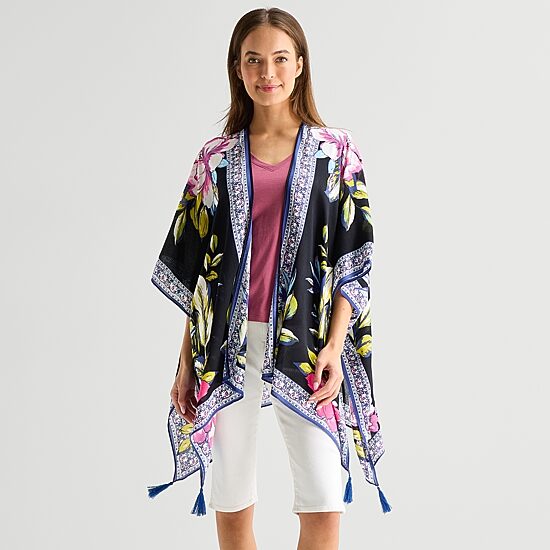 SOL and MER Tropical Floral Topper Wrap
