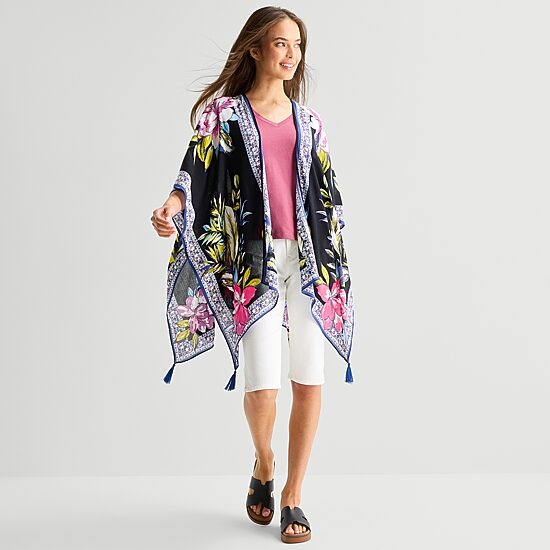 SOL and MER Tropical Floral Topper Wrap