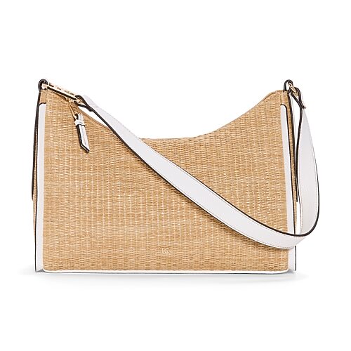 Liz Claiborne Straw Carter Shoulder Bag In White