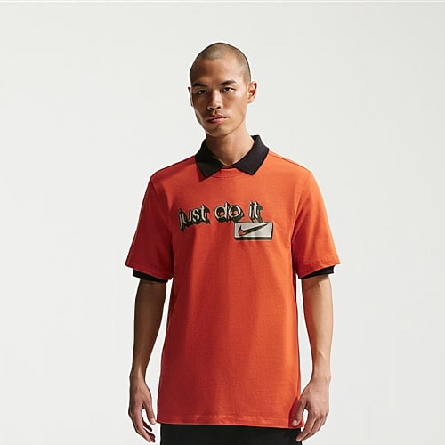 Nike Just Do It Mens Crew Neck Short Sleeve T-Shirt, Large, Orange