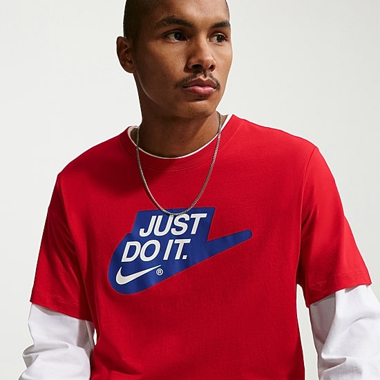 Nike Just Do It Mens Crew Neck Short Sleeve Classic Fit Big and Tall Graphic T-Shirt