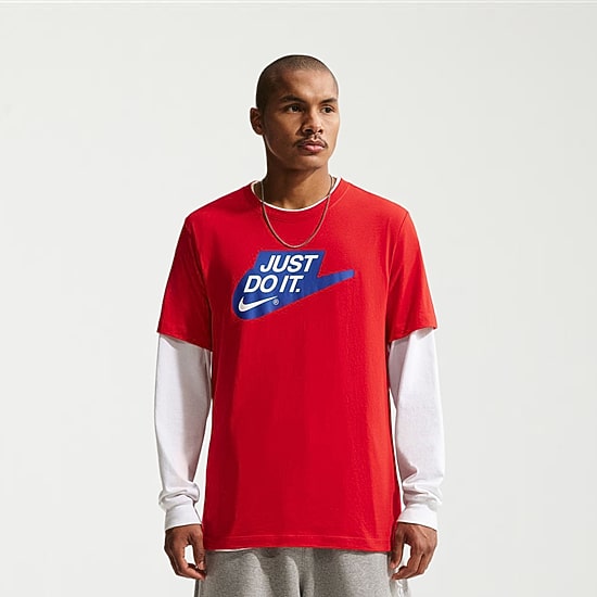 Nike Just Do It Mens Crew Neck Short Sleeve Classic Fit Big and Tall Graphic T-Shirt