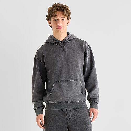 Arizona Mens Long Sleeve Fleece Hoodie, Medium, Gray