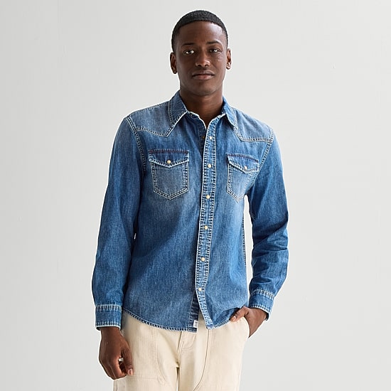 mutual weave Mens Long Sleeve Western Shirt
