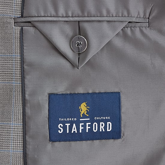 Stafford Coolmax All Season Ecomade Mens Classic Fit Plaid Suit Jacket