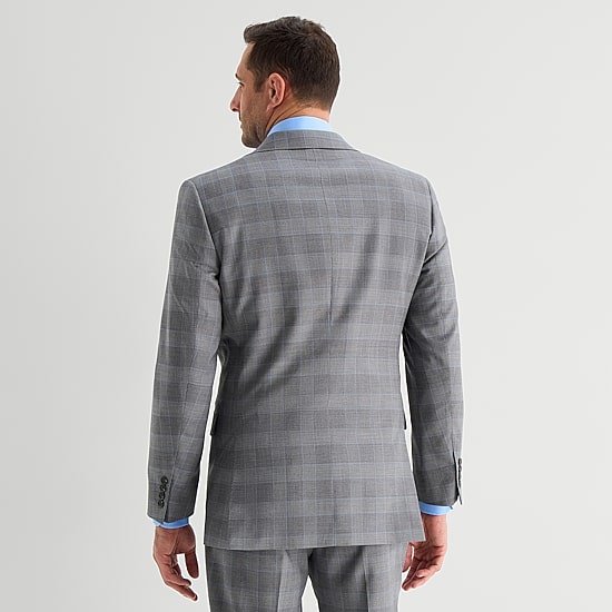 Stafford Coolmax All Season Ecomade Mens Classic Fit Plaid Suit Jacket