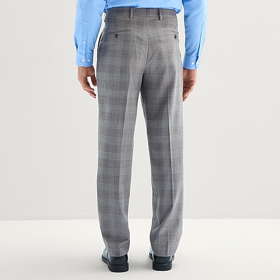 Stafford Coolmax All Season Ecomade Mens Classic Fit Plaid Flat Front Suit Pant
