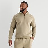 Xersion Mens Mock Neck Long Sleeve Big and Tall Quarter-Zip