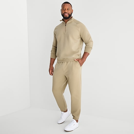 Xersion Mens Mock Neck Long Sleeve Active Big and Tall Quarter-Zip Pullover