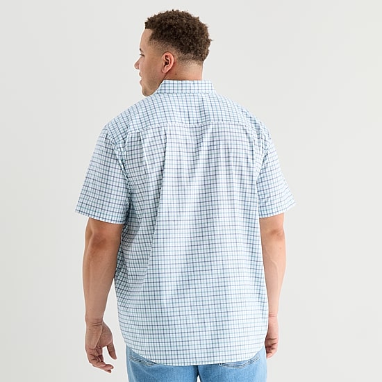 St. John's Bay Performance Mens Short Sleeve Classic Fit Big and Tall Button-Down Shirt