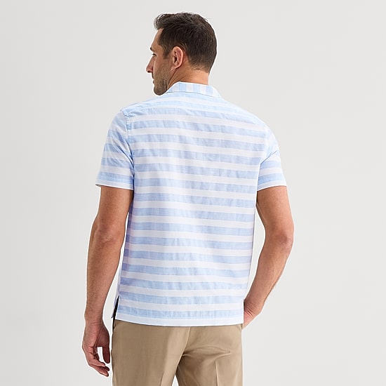 Stafford Stripe Mens Short Sleeve Regular Fit Button-Down Shirt