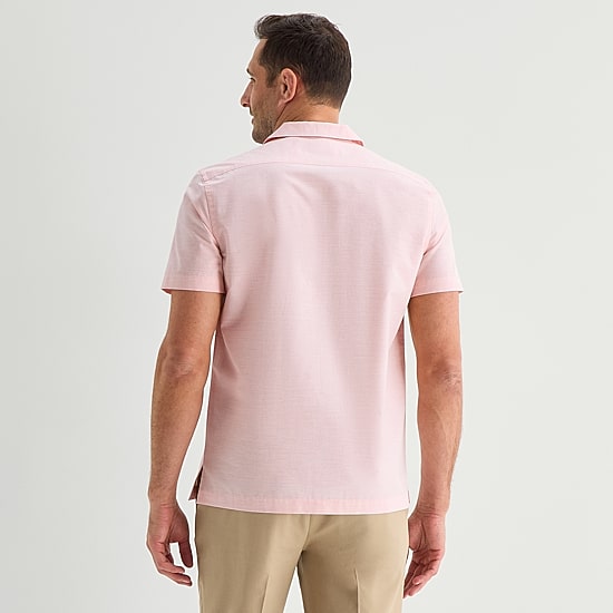 Stafford Chambray Mens Short Sleeve Regular Fit Button-Down Shirt