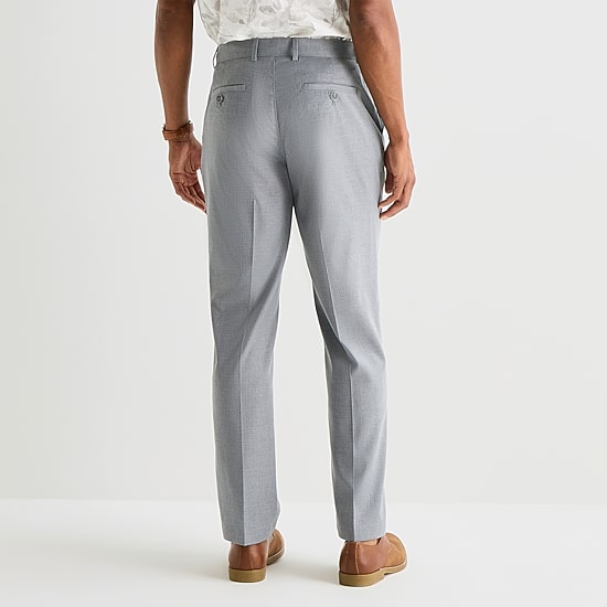 J. Ferrar Heather Twill Mens Straight Fit Flat Front Pant