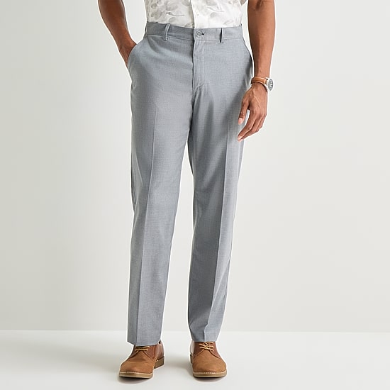 J. Ferrar Heather Twill Mens Straight Fit Flat Front Pant