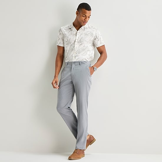 J. Ferrar Heather Twill Mens Straight Fit Flat Front Pant