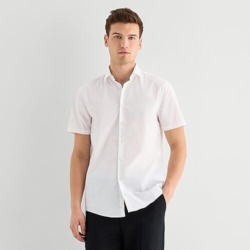 J. Ferrar Ultra Comfort Mens Short Sleeve Slim Fit Stretch Fabric Wrinkle Free Button-Down Shirt, Xx-large, White