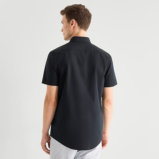 J. Ferrar Ultra Comfort Mens Short Sleeve Slim Fit Stretch Fabric Wrinkle Free Button-Down Shirt