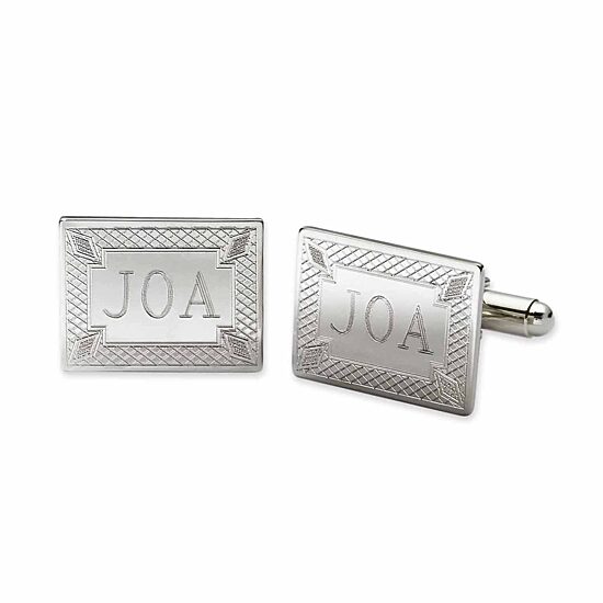 Personalized Diamond Pattern Cufflinks