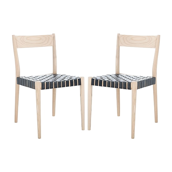 Eluned Dining Chair with Basket Woven Seat - Set of 2