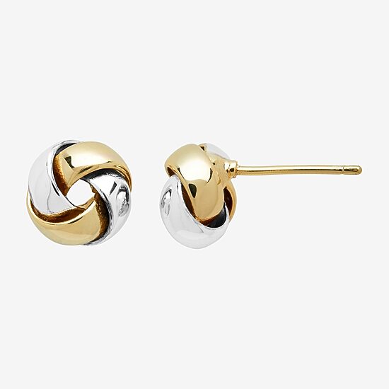 Silver Reflections Silver Reflections 14K Gold Over Brass 10mm Knot Stud Earrings