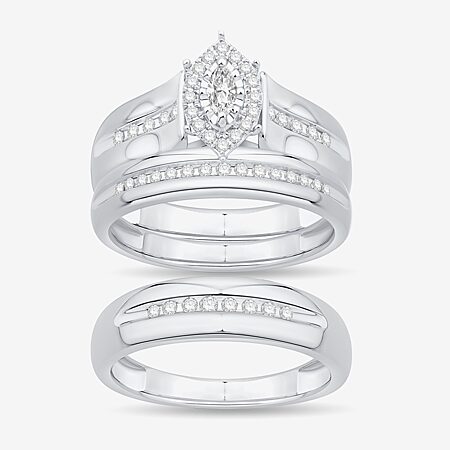 I / Si1) 3PC Trio Set Featuring 1 1/2 CT. T.W. Lab Grown White