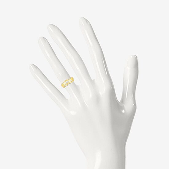 4.80mm Unisex Adult 1/3 CT. T.W. Natural White Diamond 10K Gold Round Side Stone Wedding Ring Set
