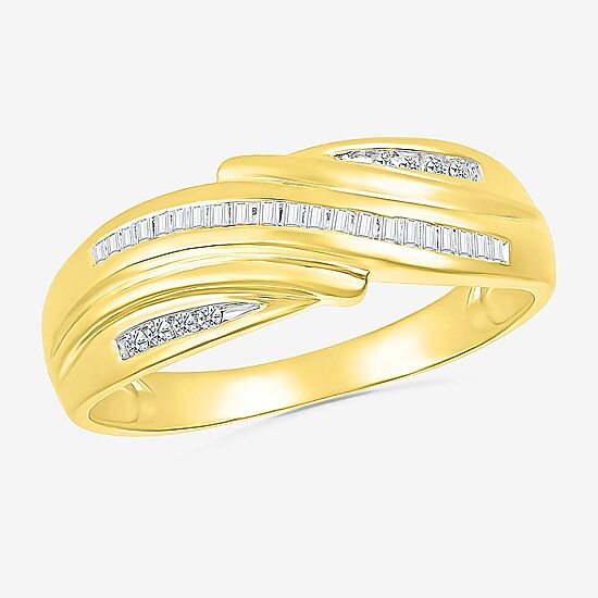 4.80mm Unisex Adult 1/3 CT. T.W. Natural White Diamond 10K Gold Round Side Stone Wedding Ring Set