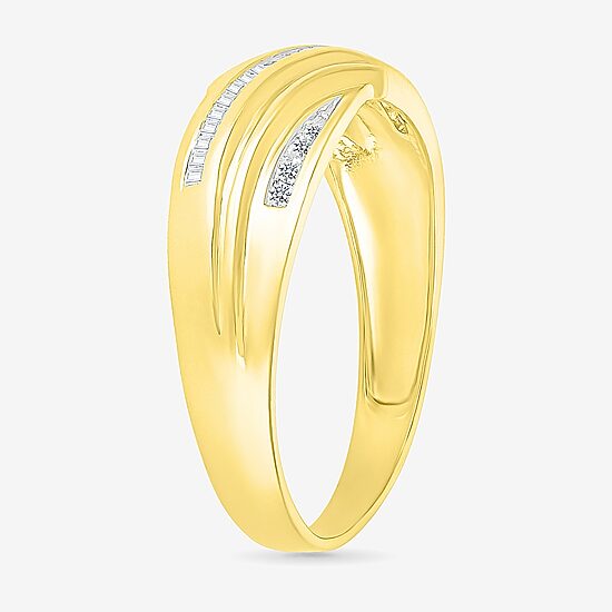 4.80mm Unisex Adult 1/3 CT. T.W. Natural White Diamond 10K Gold Round Side Stone Wedding Ring Set