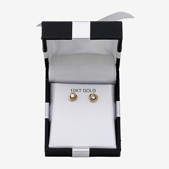 Cubic Zirconia Love Knot Earrings 14K Gold