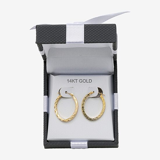 Diamond-Cut 14K Gold 18mm Hoop Earrings  