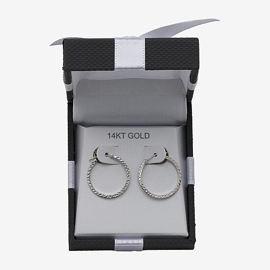 14K Gold Square-Cut Hoop Earrings