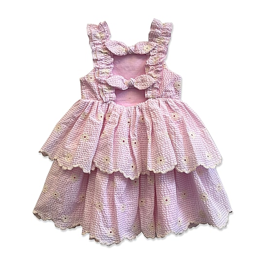 Blueberi Boulevard Baby Girls Eyelet Sleeveless A-Line Dress