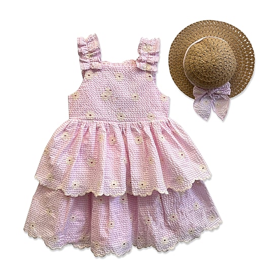 Blueberi Boulevard Baby Girls Eyelet Sleeveless A-Line Dress